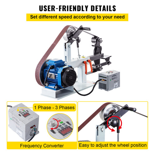 Belt Grinder 2" x 82" Complete Chassis with 2HP Motor & VFD Combo