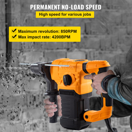 Hammer Drill, 13A Rotary Hammer, 1.26" SDS Rotary Hammer Drill, 4-Mode Combination Rotary Hammer, 1500W SDS Plus Hammer Drill, 850RPM Cordless Rotary Hammer w/Case, 110V Rotary Hammer Drill Kit