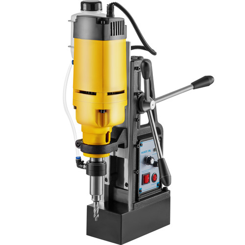 Mag Drill, 0-300 RPM Stepless Speed Electromagnetic Drill Press, 2" Depth 2" Dia Magnetic Core Drill, 2922lbf Boring Tool Drill Press, 1680 Watts Drill Press, Yellow and Black Drill Machine