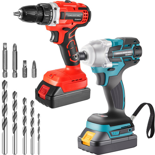 Cordless Drill Combo Kit, 20V Max Cordless Drill 2 Speeds, 2/5" Keyless Chuck Electric Screwdriver, 1239 in-lbs Torque Impact Driver, Lithium-Ion Brushless 2-Tool Combo Kit for Home Improvement Cordless Drill Combo Kit, 20V Max Cordless Drill 2 Speeds, 2/5" Keyless Chuck Electric Screwdriver, 1239 in-lbs Torque Impact Driver, Lithium-Ion Brushless 2-Tool Combo Kit for Home Improvement
