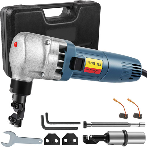 Sheet Metal Nibbler 380W, Electric Metal Nibbler 1800RPM High Speed Rotor 0.07in/1.8mm, Metal Nibbler Cutter w Replaced Blades Storage Case for Cutting Stainless Steel, Aluminium, Plastic