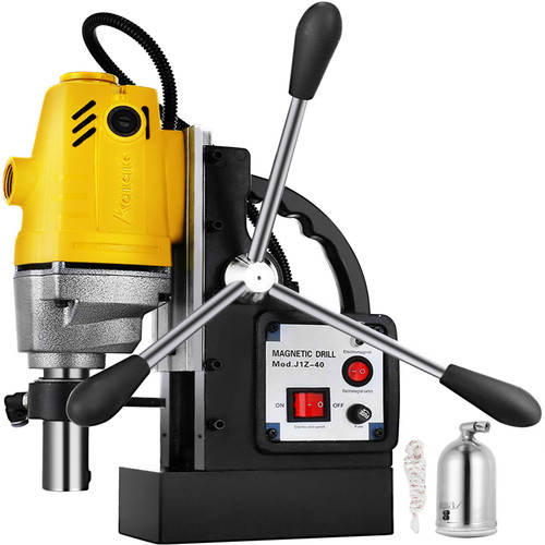 1100W Magnetic Drill Press with 1-1/2 Inch (40mm) Boring Diameter MD40 Magnetic Drill Press Machine 2810 LBS Magnetic Force Magnetic Drilling System 670 RPM Portable Electric Magnetic Drill