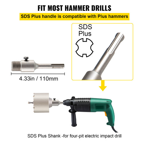 Concrete Hole Saw Kit, 1-3/5", 2-9/16", 3-5/32", 3-15/16", 4-9/10" Drill Bit Set SDS Plus Shank Wall Hole Cutter w/a 4-1/3" Connecting Rod for Brick, Concrete, Cement, Stone Wall, Masonry, Tile Concrete Hole Saw Kit, 1-3/5", 2-9/16", 3-5/32", 3-15/16", 4-9/10" Drill Bit Set SDS Plus Shank Wall Hole Cutter w/a 4-1/3" Connecting Rod for Brick, Concrete, Cement, Stone Wall, Masonry, Tile