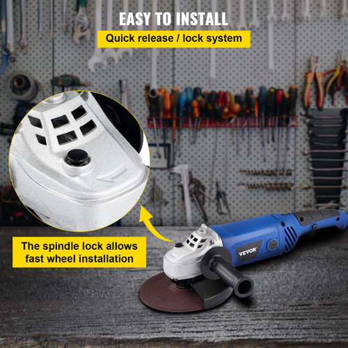 Angle Grinder, 7 Inch Powerful Grinder Tool 15 Amp Power Grinder with Variable Speed and 360ø Rotational Guard, 8000rpm Power Angle Grinders for Cutting and Grinding Metal, Stone, Wood, etc