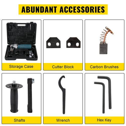 Electric Metal Nibbler 625W Nibbler Metal Cutter 1000RPM High Speed Rotor 0.16in/4mm Metal Nibbler 110V w Replaced Blades Storage Case Sheet Metal Nibbler for Cutting Stainless Steel, Aluminium