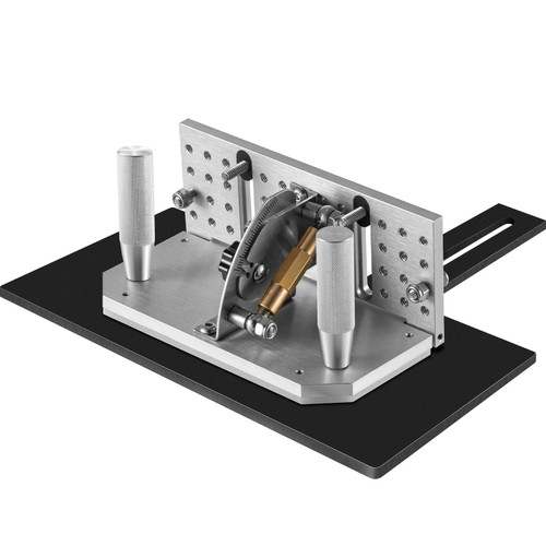 Belt Grinder Knife Jig, 7-3/4'' Long Sharpening Locator, 85Ã¸~ 115Ã¸Adjustable Angle, Belt Knife Sharpener Jig w/Tool Holder, Dual Handles, Knife Making for Belt Sander Machine - Regular