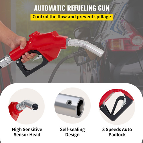 Fuel Hose Reel 1" x 50' Retractable Diesel Hose Reel W/ Auto Refueling Gun