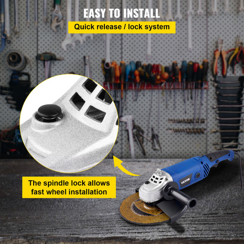 Angle Grinder, 9 Inch Powerful Grinder Tool 15 Amp Power Grinder with Variable Speed and 360Ã¸ Rotational Guard, 8000rpm Power Angle Grinders for Cutting and Grinding Metal, Stone, Wood, etc