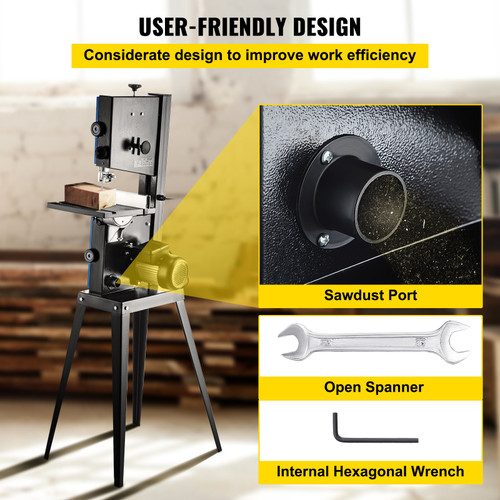 Benchtop Bandsaw for Woodworking, 3.5-Amp Band Saw, 10" Wood Bandsaw, Band Saws for Wood with 1700 RPM Induction Motor, Porter Cable Bandsaw with 45Ã¸ Tilt Cast Aluminum Table Fence and Scale