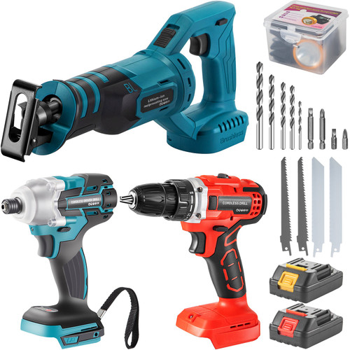 Cordless Drill Impact Drill Reciprocating Saw Brushless Combo Kit 20V 4-Pc Cordless Drill Impact Drill Reciprocating Saw Brushless Combo Kit 20V 4-Pc