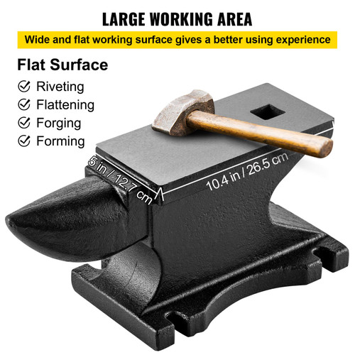 Cast Iron Anvil, 100 Lbs(45kg) Single Horn Anvil with 10.4 x 5 in Countertop and Stable Base, High Hardness Rugged Round Horn Anvil Blacksmith, for Bending, Shaping, Twisting Cast Iron Anvil, 100 Lbs(45kg) Single Horn Anvil with 10.4 x 5 in Countertop and Stable Base, High Hardness Rugged Round Horn Anvil Blacksmith, for Bending, Shaping, Twisting