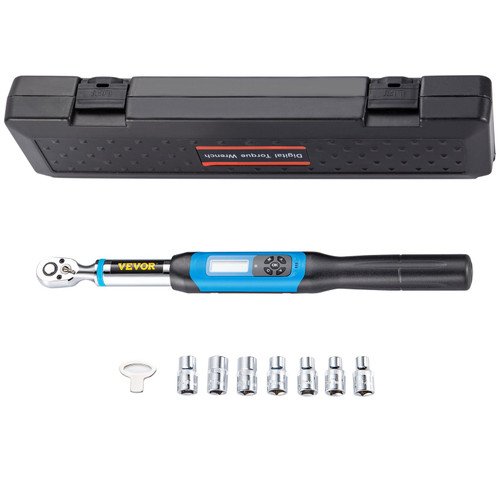 Digital Torque Wrench, 3/8" Drive Electronic Torque Wrench, Torque Wrench Kit 5-99.5 ft-lbs Torque Range Accurate to ñ2%, Adjustable Torque Wrench with LED Display and Buzzer, Socket Set & Case
