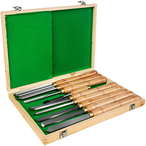 8pcs/set Wood Lathe Chisel Set Steel Turning Tools High Speed Wood Box