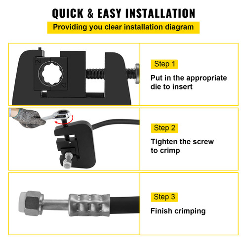 AG-7843B Manual A/C Hose Crimper kit is applicable for beadlocking fittings