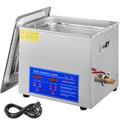 Professional Ultrasonic Cleaner 10L/2.5 Gal, Easy to Use with Digital Timer & Heater, Stainless Steel Industrial Machine for Jewelry Dentures Small Parts, 110V, FCC/CE/RoHS Certified