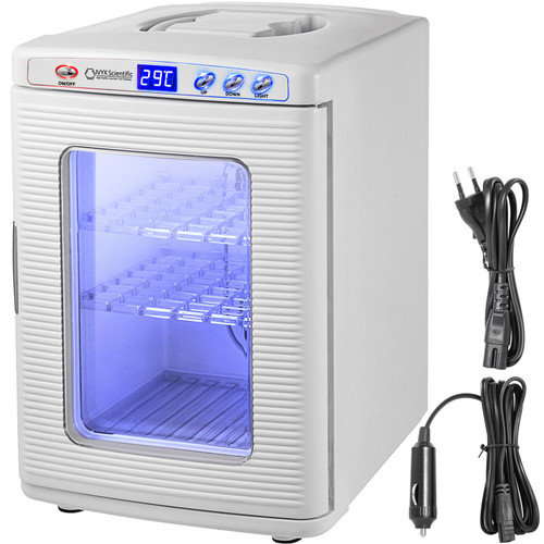 White Reptile Incubator 25L Scientific Lab Incubator Digital Incubator Cooling and Heating 5-60Ã¸C Reptile Egg Incubator 12V/110V Work for Small Reptiles