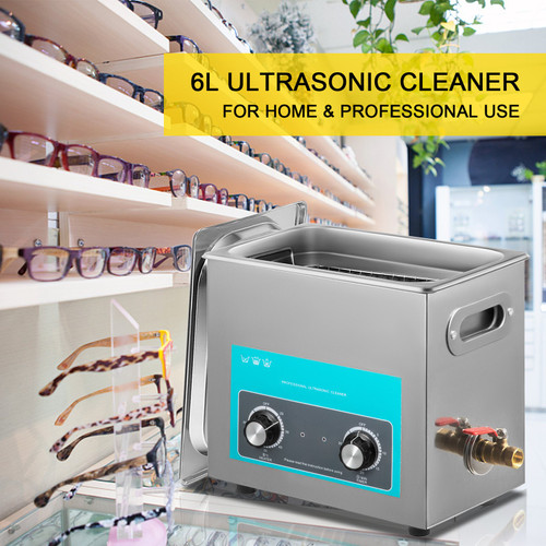 6l Ultrasonic Cleaner With Heater Timer Knob Control Solution Lab Water Drain