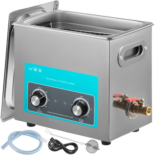 6l Ultrasonic Cleaner With Heater Timer Knob Control Solution Lab Water Drain