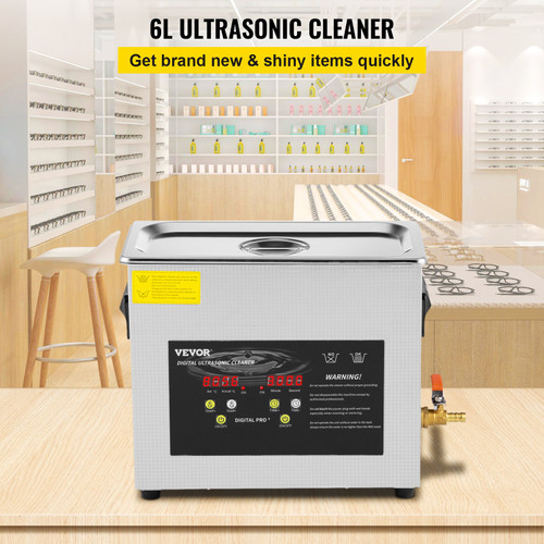 6L Upgraded Ultrasonic Cleaner (200W Heater,180W Ultrasonic) Professional Digital Lab Ultrasonic Parts Cleaner with Heater Timer for Jewelry Glasses Instruments Cleaning