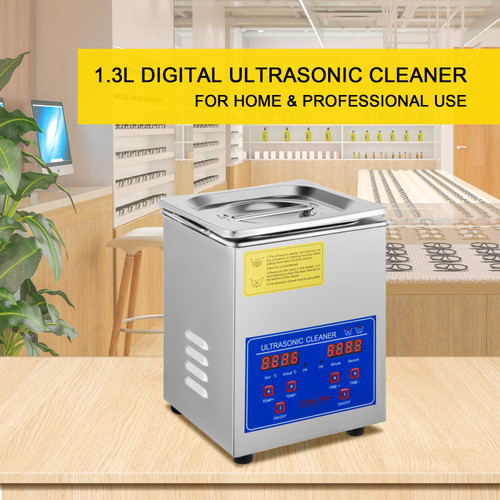 Ultrasonic Cleaner 1.3L Professional Ultrasonic Cleaner with Digital Timer 40kHz Excellent Ultrasonic Cleaning Machine 110V for Jewelry Watch Ring Coin Diamond Eyeglasses Small Parts Cleaning