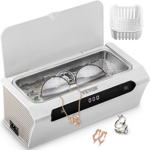 Ultrasonic Cleaner Ultrasound Cleaning Machine 500ML White for Jewelry