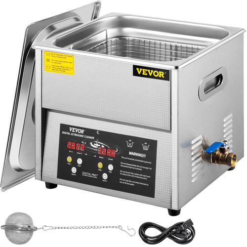 Digital Ultrasonic Cleaner 10L Ultrasonic Cleaning Machine 50kHz 110V Sonic Cleaner Machine 304 Stainless Steel Ultrasonic Cleaner Machine with Heater & Timer for Cleaning Jewelry Glasses Watch
