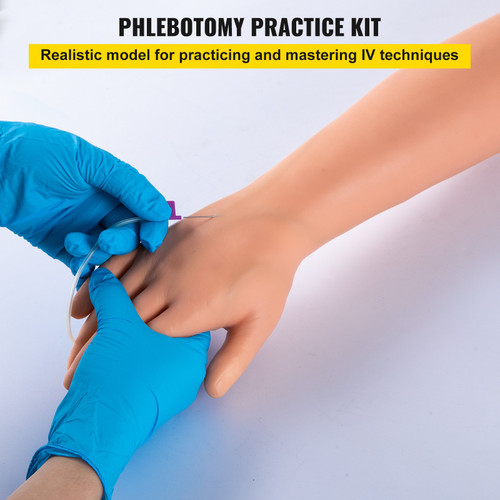 12 PCS Phlebotomy Practice Kit, IV Venipuncture Intravenous Training, High Simulation IV Practice Arm Kit with Carrying Bag, Practice and Perfect IV Skills, for Students Nurses and Professionals
