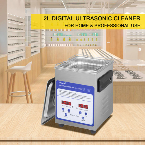 Digital Ultrasonic Cleaner 2L Ultrasonic Cleaning Machine 40kHz Sonic Cleaner Machine 316 & 304 Stainless Steel Ultrasonic Cleaner Machine with Heater & Timer for Cleaning Jewelry Glasses Watch