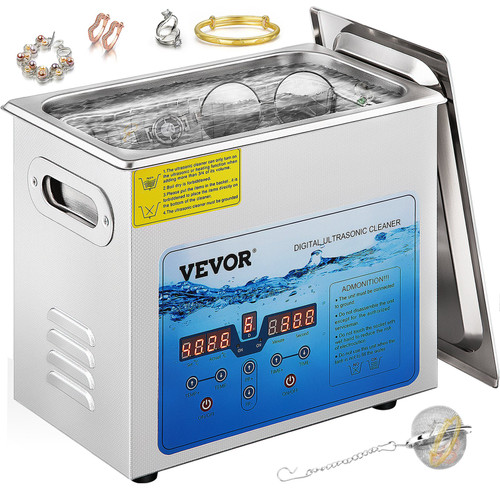 VEVOR Professional Ultrasonic Cleaner 10L/2.5 Gal, Easy to Use with Digital  Timer & Heater, Stainless Steel Industrial Machine for Jewelry Dentures  Small Parts, 110V, FCC/CE/RoHS Certified