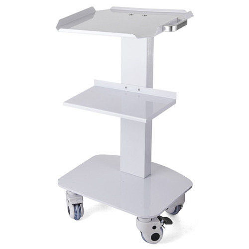 3 Trays Utility Cart 3-Layer Trolley Heavy Duty Lab Dental Rolling Utility Cart with 4 PE Wheels 2 of which can be Locked for Fixing Heavy-Duty with 33Lb Load Capacity