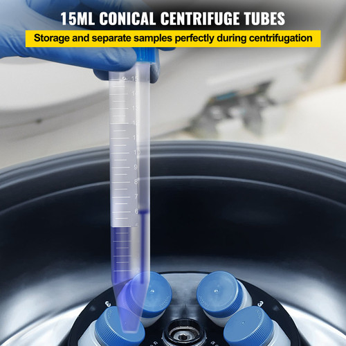 Conical Centrifuge Tubes, 15mL, 500Pcs PP Graduated Container w/ Leak-proof Screw Cap, Write Mark & Test Tube Rack, DN/RNase Free, for Lab Sample Storage & Separate, Blue & Orange Conical Centrifuge Tubes, 15mL, 500Pcs PP Graduated Container w/ Leak-proof Screw Cap, Write Mark & Test Tube Rack, DN/RNase Free, for Lab Sample Storage & Separate, Blue & Orange
