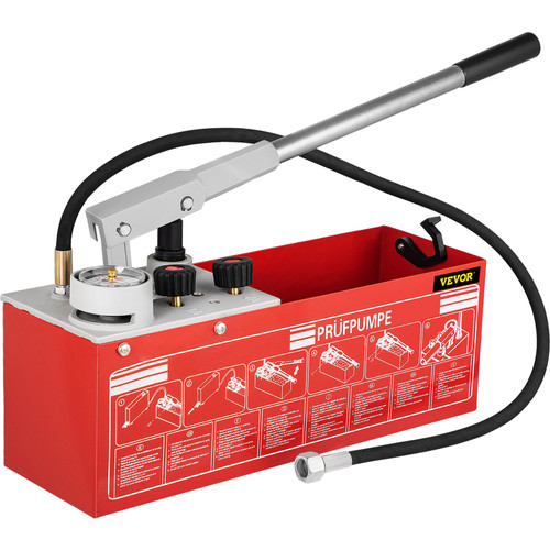 Hydrostatic Pressure Test Pump, Test Up to 25 bar/2.5 MPa, 3.2 Gallon Tank, Hydraulic Manual Water Pressure Tester Kit w/ Two-Unit Gauge & R 1/2" Connection, for Pipeline Fluid Pressure Testing Hydrostatic Pressure Test Pump, Test Up to 25 bar/2.5 MPa, 3.2 Gallon Tank, Hydraulic Manual Water Pressure Tester Kit w/ Two-Unit Gauge & R 1/2" Connection, for Pipeline Fluid Pressure Testing