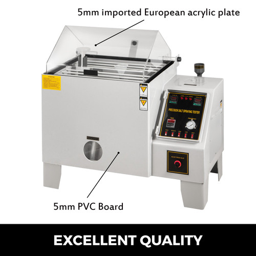 Salt Water Spray Chamber 110L Salt Water Spray Testing Chamber 5 mm Thick Acrylic Seal Cover Precision Measuring Salt Spray Corrosion Test Chamber for Laboratories Corrosion and Slat Fog Test