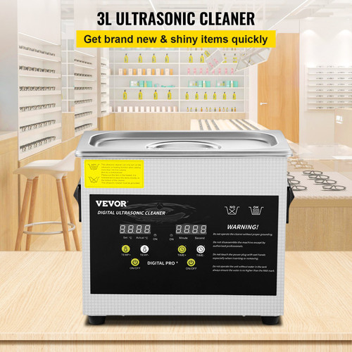 3L Upgraded Ultrasonic Cleaner (200W Heater,120W Ultrasonic) Professional Digital Lab Ultrasonic Parts Cleaner with Heater Timer for Jewelry Glasses Parts Cleaning