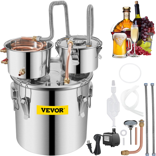 8Gal Home Use Moonshine Still Brewing Stainless Steel Water Wine Alcohol Double Keg 8Gal Home Use Moonshine Still Brewing Stainless Steel Water Wine Alcohol Double Keg