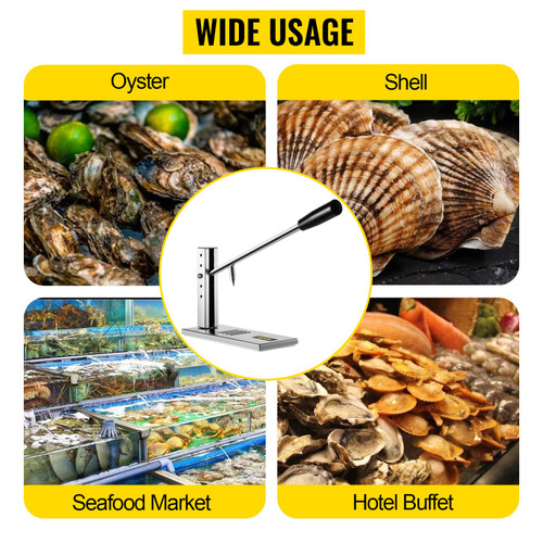 Stainless Steel Oyster Shucker Tool Set, Clam Opener Machine with G-Clip for Easy Operation, Solid Option for Hotel Buffets or Gift