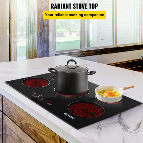 Built in Electric Stove Top, 30.3 x 20.5 inch 5 Burners, 240V Ceramic Glass Radiant Cooktop with Sensor Touch Control, Timer & Child Lock Included, 9 Power Levels for Simmer Steam Slow Cook Fry Built in Electric Stove Top, 30.3 x 20.5 inch 5 Burners, 240V Ceramic Glass Radiant Cooktop with Sensor Touch Control, Timer & Child Lock Included, 9 Power Levels for Simmer Steam Slow Cook Fry