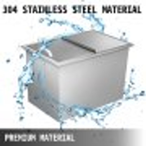 Drop in Ice Chest 18L x 12W x 14.5H Inch Stainless Steel Ice Cooler with Sliding Cover Drop in Ice Bin Included Drain-pipe and Drain Plug for Cold Wine Beer Drop in Ice Chest 18L x 12W x 14.5H Inch Stainless Steel Ice Cooler with Sliding Cover Drop in Ice Bin Included Drain-pipe and Drain Plug for Cold Wine Beer