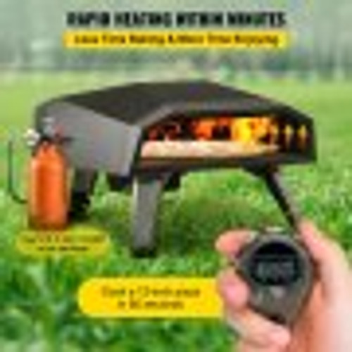 Gas Pizza Oven, Stainless Steel Propane Pizza Oven, Gas Fire Pizza Oven with 12" Pizza Stone, Portable Gas Pizza Oven with Foldable Legs, Gas Powered Pizza Oven for Outdoor Camping-Global Patent