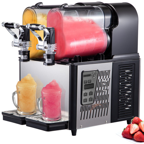 Commercial Slushy Machine, 3LX2 Tank Slush Drink Maker, 340W Frozen Drink Machine with Temperature Preservation, Stainless Steel Home Slush Frozen Drink Machine with Automatic Clean, Black Commercial Slushy Machine, 3LX2 Tank Slush Drink Maker, 340W Frozen Drink Machine with Temperature Preservation, Stainless Steel Home Slush Frozen Drink Machine with Automatic Clean, Black