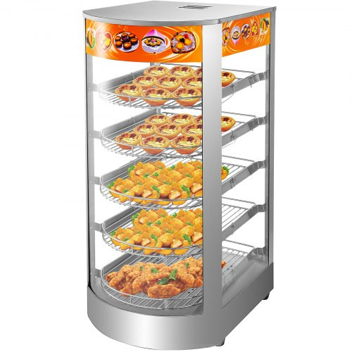 2-Tier Commercial Food Warmer Display Countertop Heat Food Pizza Store  Cupboard
