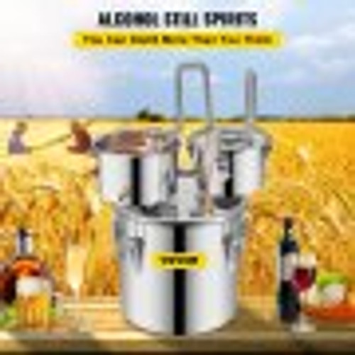 Alcohol Still, 3 Gallon, Stainless Steel Alcohol Distiller with Copper Tube & Build-in Thermometer & Water Pump, Double Thumper Keg Home Brewing Kit, for DIY Whiskey Wine Brandy Alcohol Still, 3 Gallon, Stainless Steel Alcohol Distiller with Copper Tube & Build-in Thermometer & Water Pump, Double Thumper Keg Home Brewing Kit, for DIY Whiskey Wine Brandy
