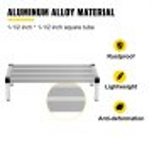 Aluminum Dunnage Rack, 48'' x 20'' Commercial Floor Food Shelf, 8'' Off The Floor, 1500lbs Capacity Aluminum Storage Rack, Commercial Food Service Storage in Restaurant, Kitchens, Shops