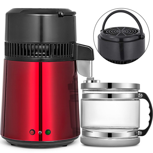 4L Water Distiller Stainless Steel Water Purifier Filter Glass Jar Kitch Medic