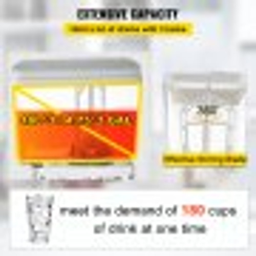 110V Commercial Beverage Dispenser,14.25 Gallon 54L 3 Tanks Juice Dispenser Commercial,18 Liter Per Tank 350W Stainless Steel Food Grade Material Ice Tea Drink Dispenser Equipped with Thermostat Controller