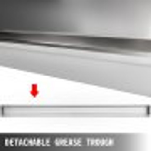 Concession Trailer Hood, 6FT Long Food Truck Hood Exhaust, 6-Foot X 30-Inch Stainless Steel Concession Hood Vent Sliver Food Truck Vent, Includes Baffle Hood Filter, Grease Groove, Fume Pipe