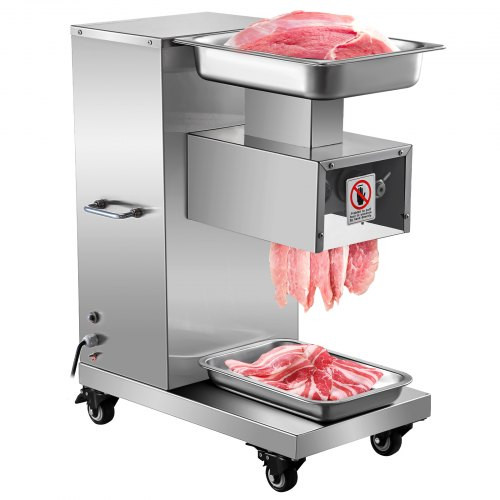 110V Commercial Meat Cutter Machine 1100LB/H Electric Meat Cutting Machine 750W Commercial Meat Slicer 3mm Blade Restaurant Food Slicer Stainless Steel For Kitchen Restaurant Supermarket