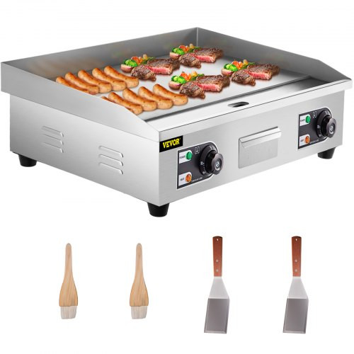 Commercial Electric Griddle, 26" Teppanyaki Grill, 3200W Electric Flat Top Grill, Stainless Steel Electric Countertop Griddle w/Drip Hole, 50-300? Electric Griddle for Pancake, Chicken?No Plug) Commercial Electric Griddle, 26" Teppanyaki Grill, 3200W Electric Flat Top Grill, Stainless Steel Electric Countertop Griddle w/Drip Hole, 50-300? Electric Griddle for Pancake, Chicken?No Plug)