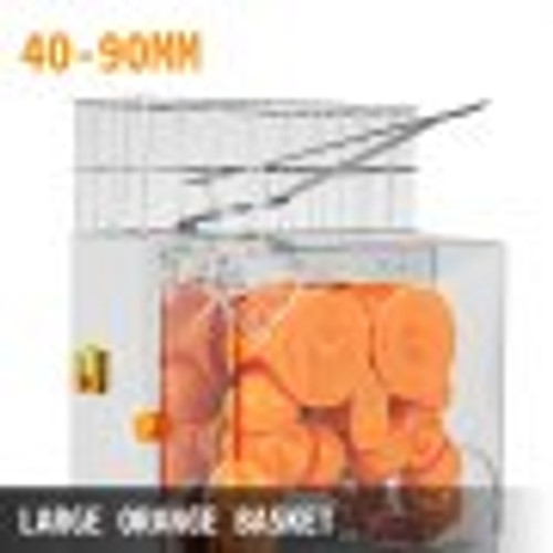 Commercial Juicer Machine, 110V Juice Extractor, 120W Orange Squeezer for 22-30 per Minute, Electric Orange Juice Machine w/Pull-Out Filter Box SUS 304 Tank PC Cover and 2 Collecting Buckets