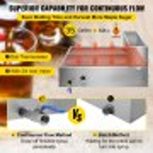 Maple Syrup Evaporator Pan 36x24x18.5 Inch Stainless Steel Maple Syrup Boiling Pan with Valve and Thermometer and Divided Pan and Feed Pan